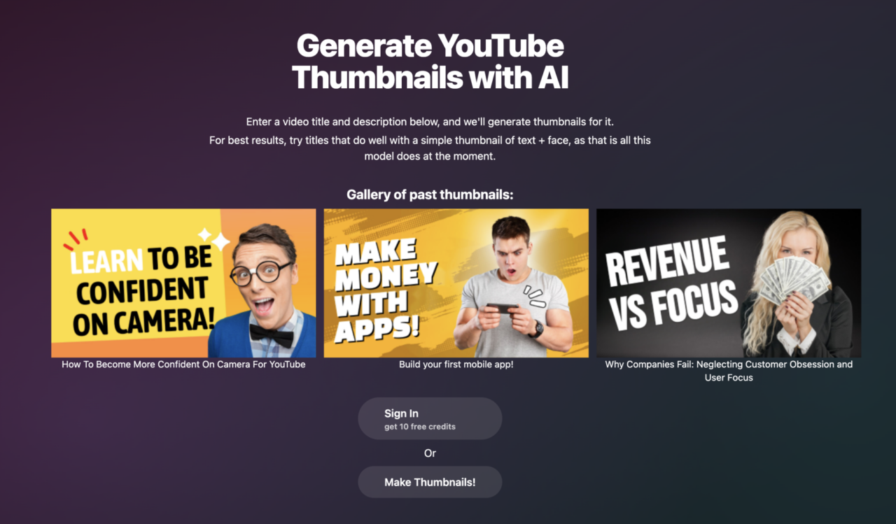 Magic Thumbnails home page